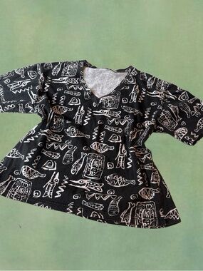 Tribal fish graphic 90s top